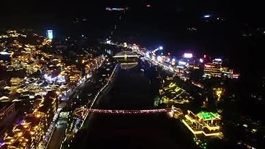 茅台镇夜景赤水河两岸视频的预览图